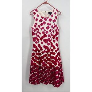 Long Tall Sally poppy border prom floral print fit flare Dress w/crinoline slip